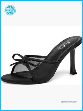 Kitten Heel Mules With Bow Elegant Vintage Stiletto Backless Sandals Party